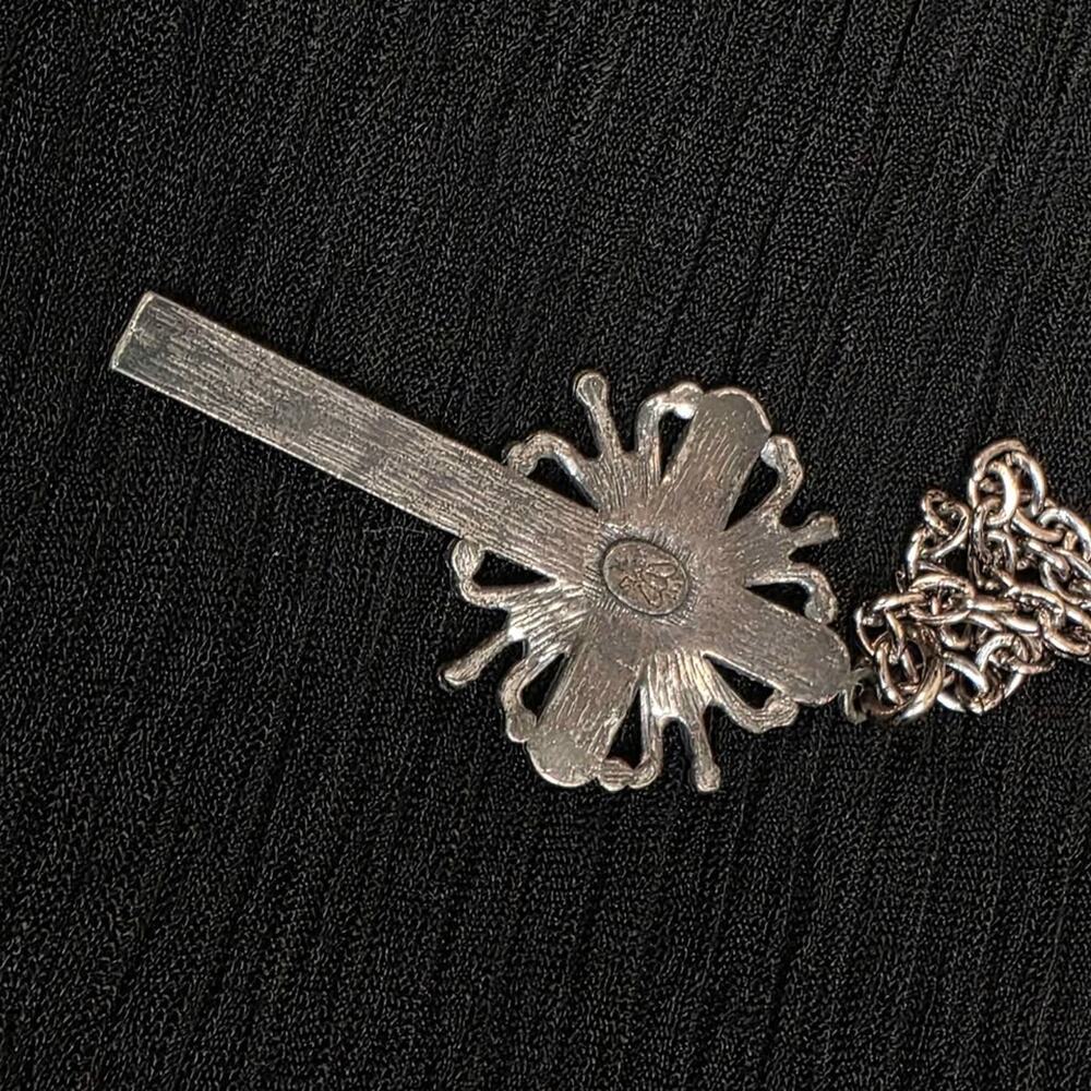 Faux Turquoise Cross Necklace Silver Ton Western Boho Pendant - Picture 5 of 6